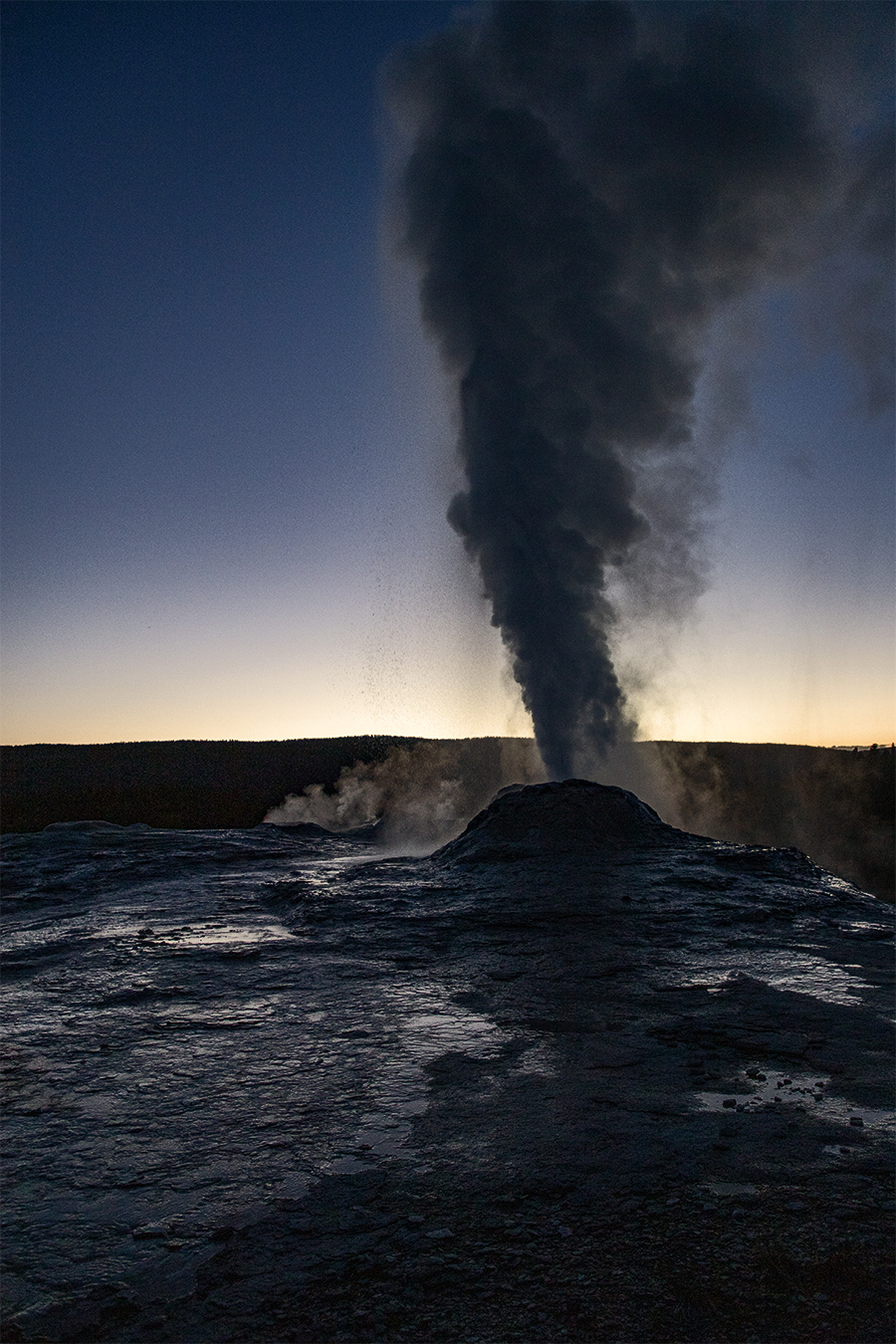 Late evening image of Lion Geyser