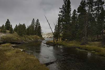 Firehole River running throught the Upper Geyser Basin