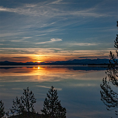 Sunset over Yellowstone Lake