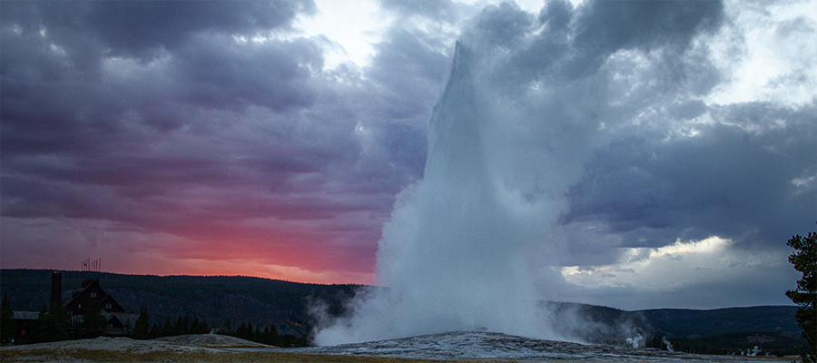 Old Faithful Sunset