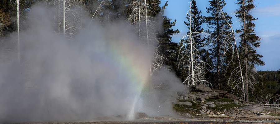 Vent Geyser with a rainbow.